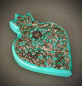 Corazón Boleado milagritos turquesa 0167