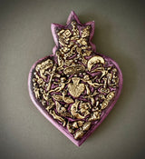 Corazón Boleado con milagritos lila 0165