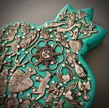 Corazón Boleado milagritos turquesa 0167