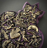 Corazón Boleado con milagritos lila 0165