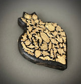 Corazón Boleado con milagritos negro 0164