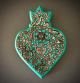 Corazón Boleado milagritos turquesa 0167