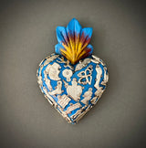 Corazón de milagritos chico azul 0140