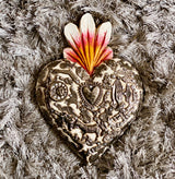 Corazón de milagritos blanco grande 0079