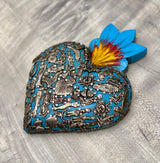 Corazón de milagritos azul grande